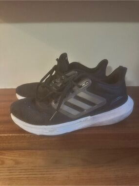 adidas Black Kids Sneakers with White Sole